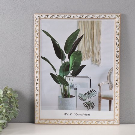 Photo frame plastic 30x40 cm "Golden Binding on White" 1.1x32.8x42.8 cm