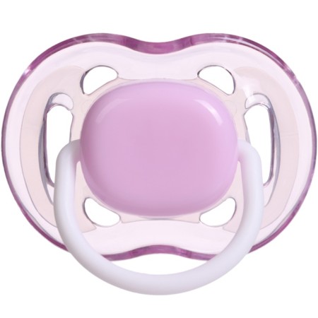 Nipple - orthodontic dummy, silicone, +6 months, with a cap, purple color-4