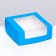 Confectionery packaging with a window, blue, 18 x 18 x 7 cm