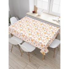 The tablecloth “Heart and Castle”, rectangular, Saten, size 145x180 cm