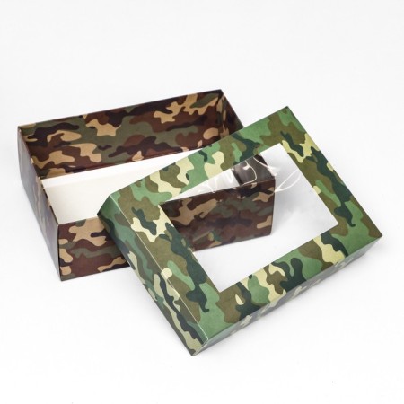 The box is folding, with the Camouflage window 21 x 15 x 7 cm-3