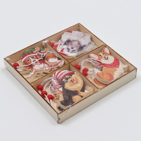 Set of suspensions in wooden gift packaging 12 pcs.13x13x2 cm-9