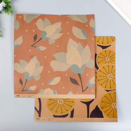 Scrapbooking paper bilateral craft "Flowers" density 180 g 30.5x32 cm-1