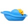 Soft boat, with a turntable, blue color