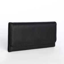 Women's wallet on a magnet, black color