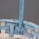 Wicker basket 19x9/34 cm, turquoise, bamboo
