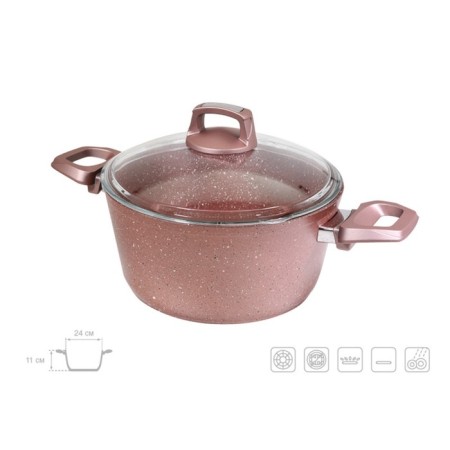 Pan with a lid of Oursson, pink gold 4.2l-2