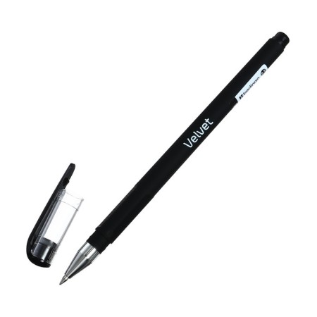 Gel pen 0.5 mm Berlingo Velvet, black rod, rubberized case 243042-6