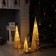 LED figure "Beige cones" 30, 45, 60 cm, textiles, metal, 220 V, glow warm white