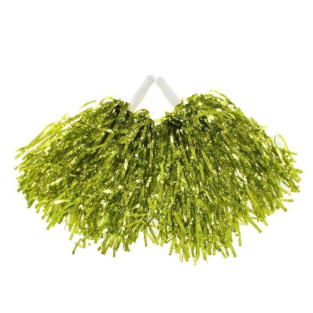 Corrugated pompons, set 2 pcs., Salad color-1