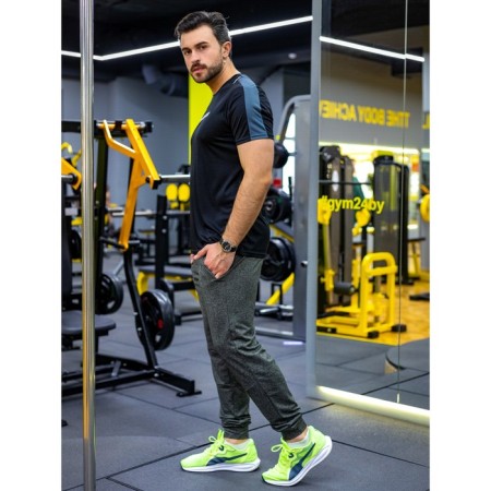 Sports T -shirt male ise, size 52, black color-3