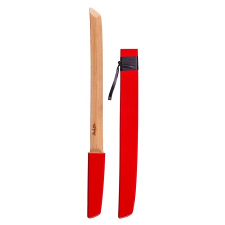 Wooden sword "Vakazashi", in a sheath, red color, beech-3