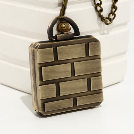 Pocket clock "Cube", quartz, d dial-4.6 cm, chain L-38 cm-3