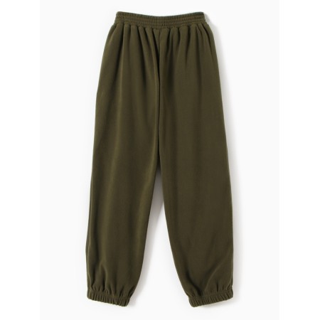 Брюки для девочки MINAKU: Fleece Soft, цвет хаки, рост 158 см-3
