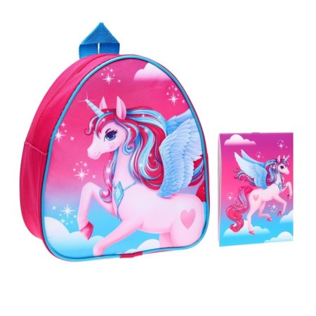 Baby backpack for a girl "Unicorn", 23x20.5 cm, + notebook-1
