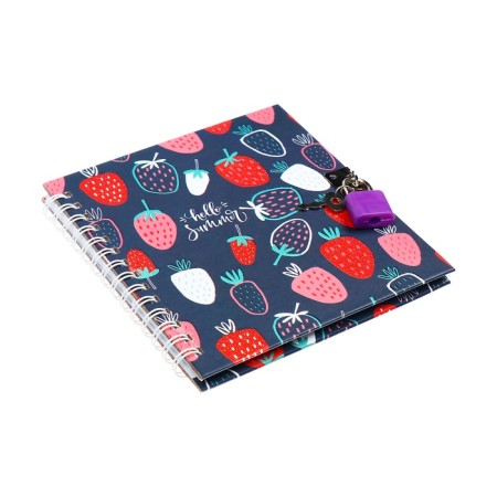 Gift notebook, 45 sheets, line, on the castle, on the crest, strawberries (13x13.5cm)-1