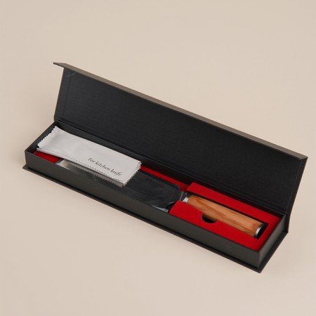 Koty Kitchen Sl Home "Olivia", hatchet, blade 17.78 cm, damas steel, brown color-6