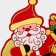 Decorative sticker "Grandfather Frost on the sled" 33.5x30 cm
