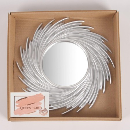 Wall mirror "sun", D mirror surface 11 cm, silver color-4