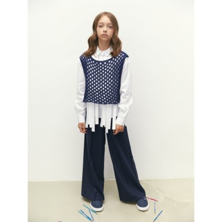 Knitted Knitted Children's Amarobaby Mesh, height 146 cm, blue color-6