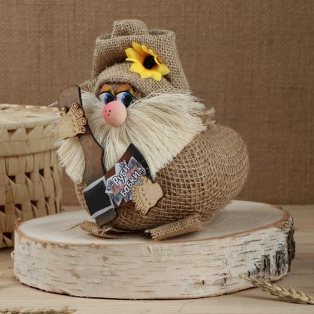 Orak-Domova "Vasek on a burlap, with an ax and money", 23x16x14 cm mix-8