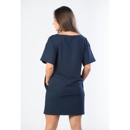 Women's dress, size 54, dark blue color-3