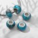 Bead "marble" 12 × 7 mm, blue color