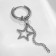 Piercing in the ear "Ring" star with a chain, d = 15 mm, color silver