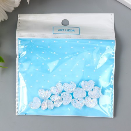 Decor for creativity Plastic "Hearts Blue-Sney" Crystal 1.2x1.1 cm-3