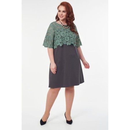 Women's dress, size 52, green color-1