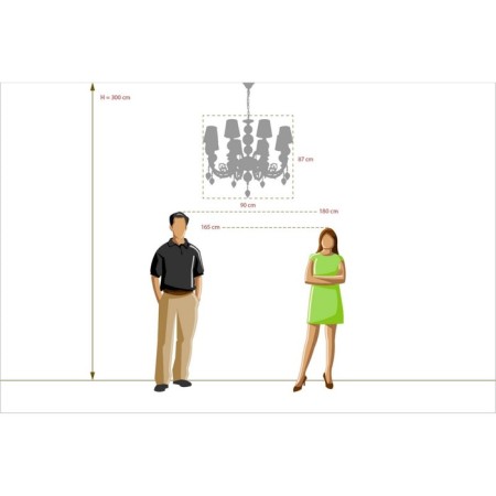 Valencia chandelier, size 90x150x90 cm, 320W 8xe14 IP 20-7