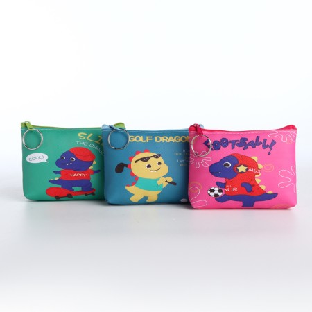 Children's wallet with a zipper, color mix