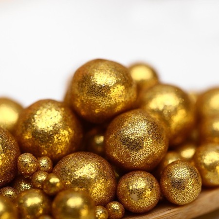 Confectionery sprinkling with a soft center "shine", gold, 50 g-1