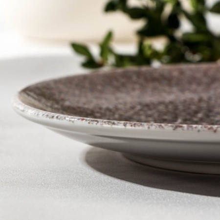 Porcelain plate flat Natur Sand, D = 20 cm, brown color-2