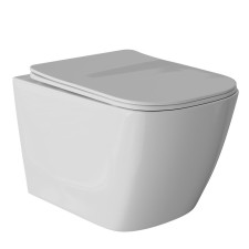 The toilet of the suspended Wave Quadro, the Duroplast with microlyff, beam, bewilder, white, (XL)
