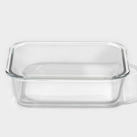 Container from heat -resistant glass of the “click” shares, 620 ml, 18 × 14 × 6.5 cm, with a lid-2