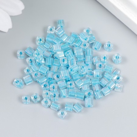 Glass beads 6/0 "Cube. Translucent. Blue" 10 g-1