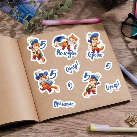 Paper stickers of the rating "Red cat", 11 x 18 cm-2