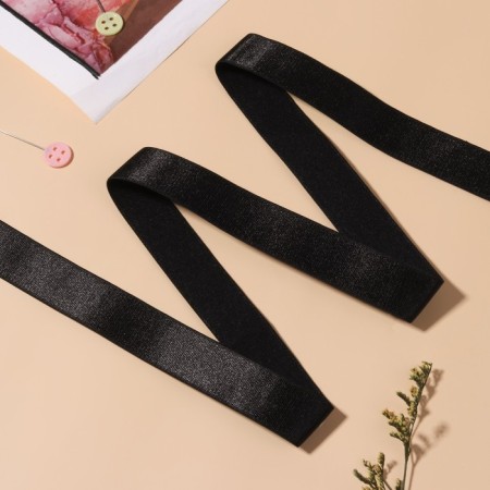 Gum for straps, shiny, 20 mm, 10 ± 0.5 m, black color