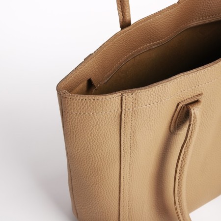 Zipper bag with lightning, beige color-4