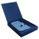 Organizer on the rings of A6+, 80 sheets, leatherette, with a stream, a line, with a handle, in a gift box, blue