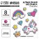 Diamond mosaic-sticker with full filling for children "Fabulous Unicorn"