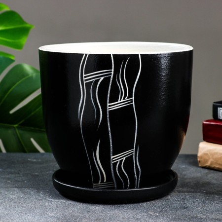Flower pot "sophistication" black, 4.7 liters-1