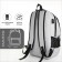 Youth backpack, 2 lightning departments, external pocket, with USB, gray color.