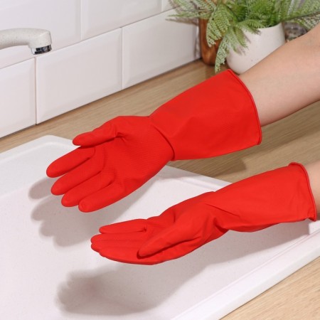 Gloves of household rubber shares, size S, 40 g, color mix-1