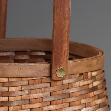 Wicker basket (sequoia), 17.5x15x11.5/23.5 cm, 1 pc., Brown-3