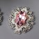 Decor for creativity Metal "Medallion Patal" light pink crystal set 2 pcs 2.6x2.4 cm 10714