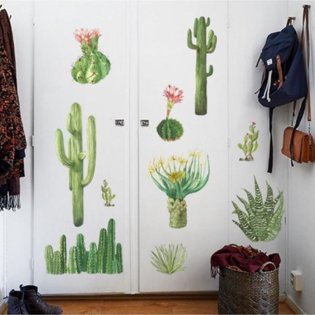 Interior plastic sticker "succulents" 60x90 cm, mix