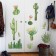 Interior plastic sticker "succulents" 60x90 cm, mix
