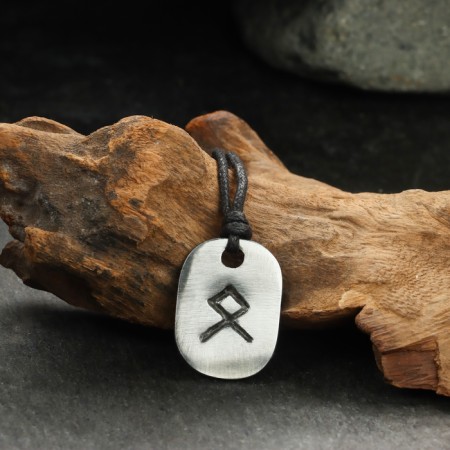 Amulet "Scandinavian runes", Runa Otal, 21x29mm, metallic